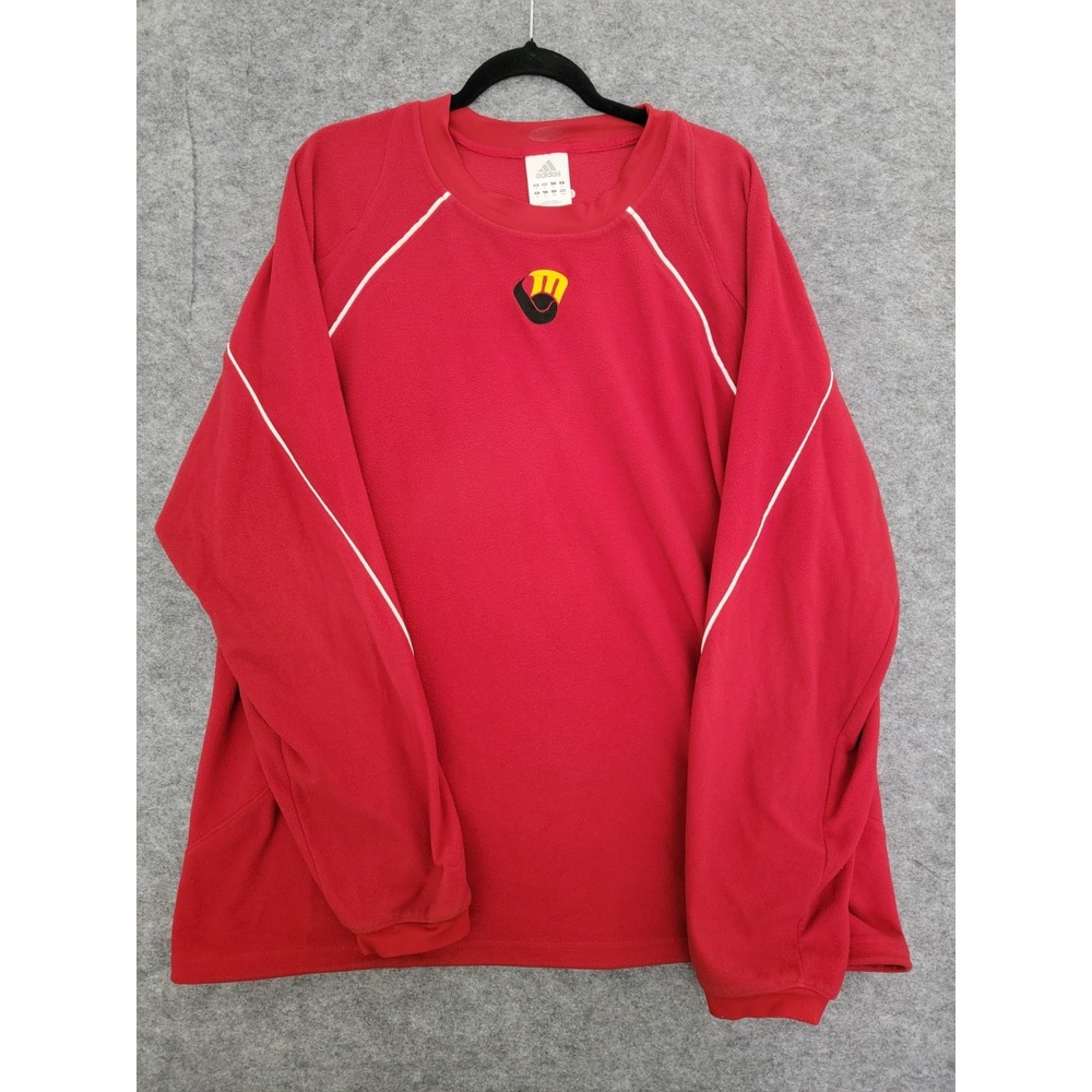 Adidas Milwaukee Brewers Pullover Sweatshirt Red Mens XL Crew Fleece 3-Stripes